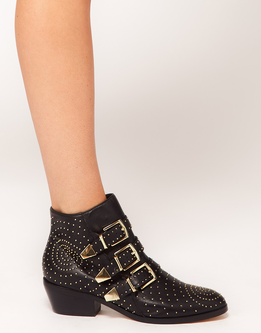 steve madden black booties with studs