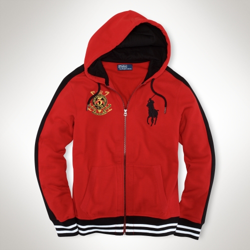 Polo Ralph Lauren Fleece Crest Big Pony Hoodie in Red for Men - Lyst