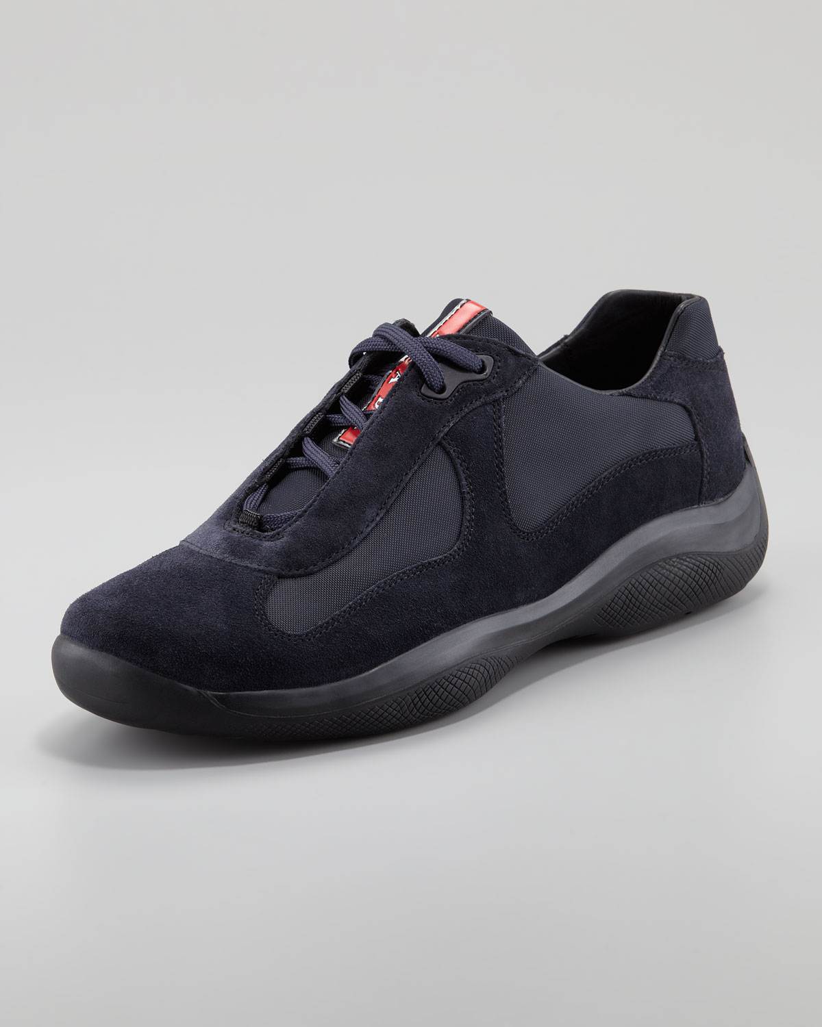 prada americas cup grey suede