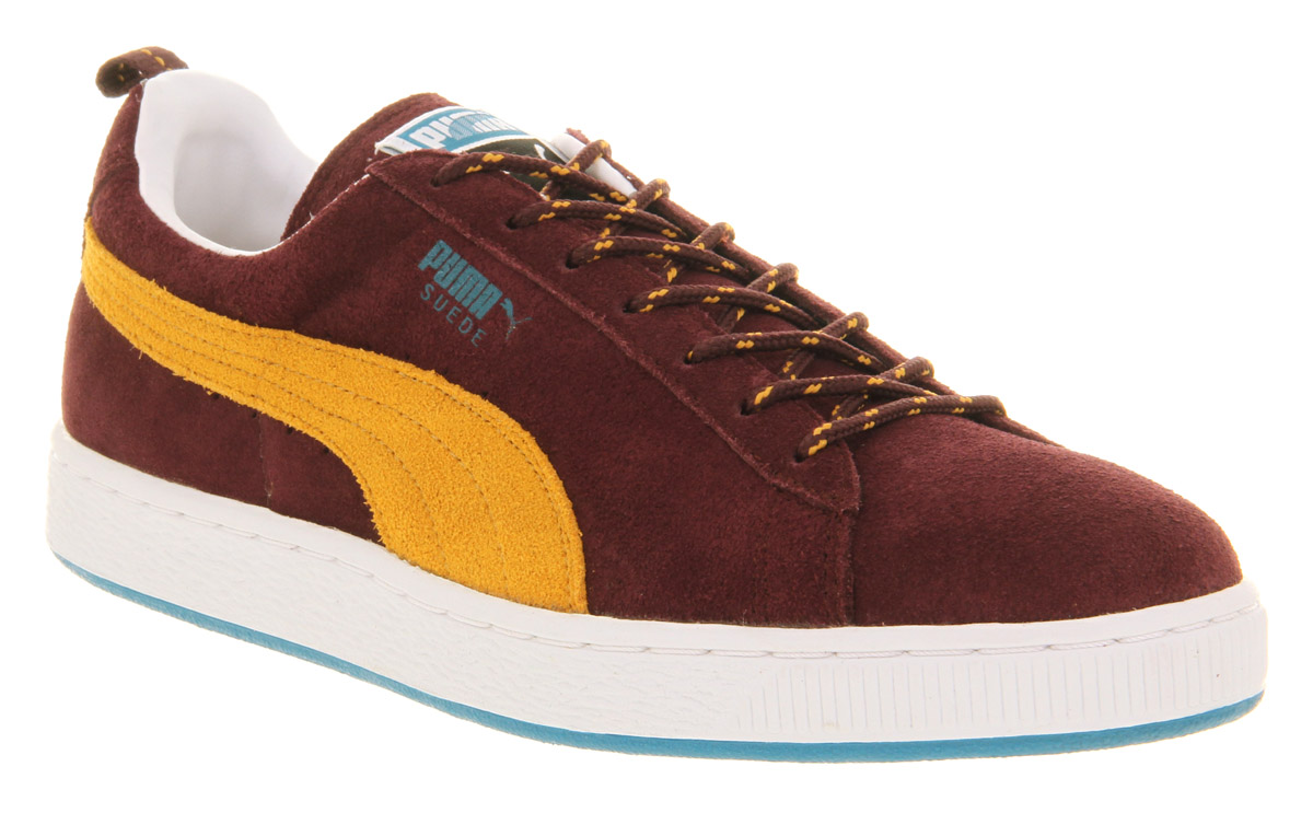 claret and amber adidas trainers