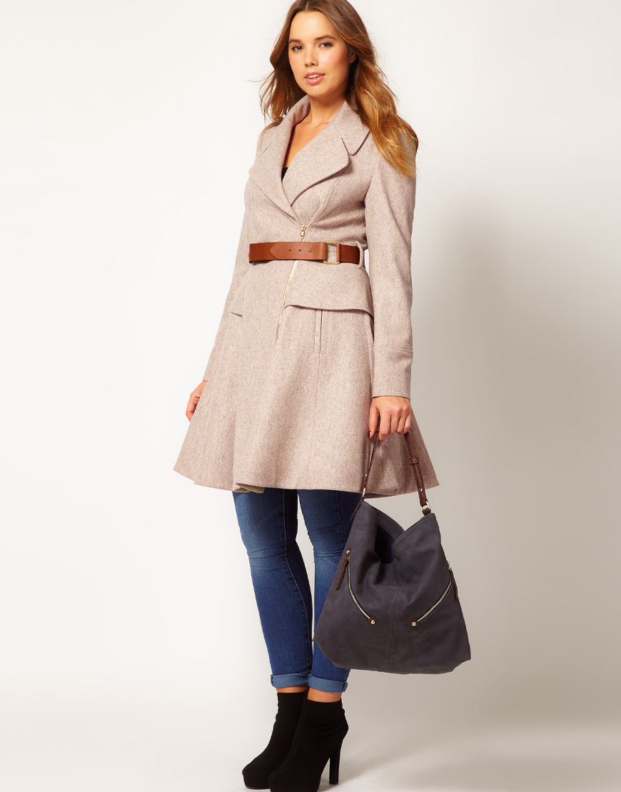 long peplum coat