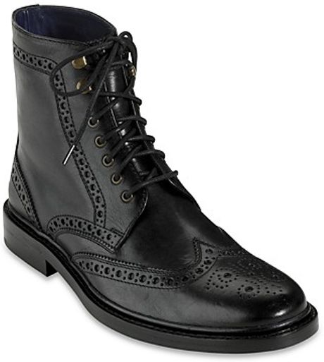 Cole Haan Air Harrison Wingtip Boots in Black for Men | Lyst
