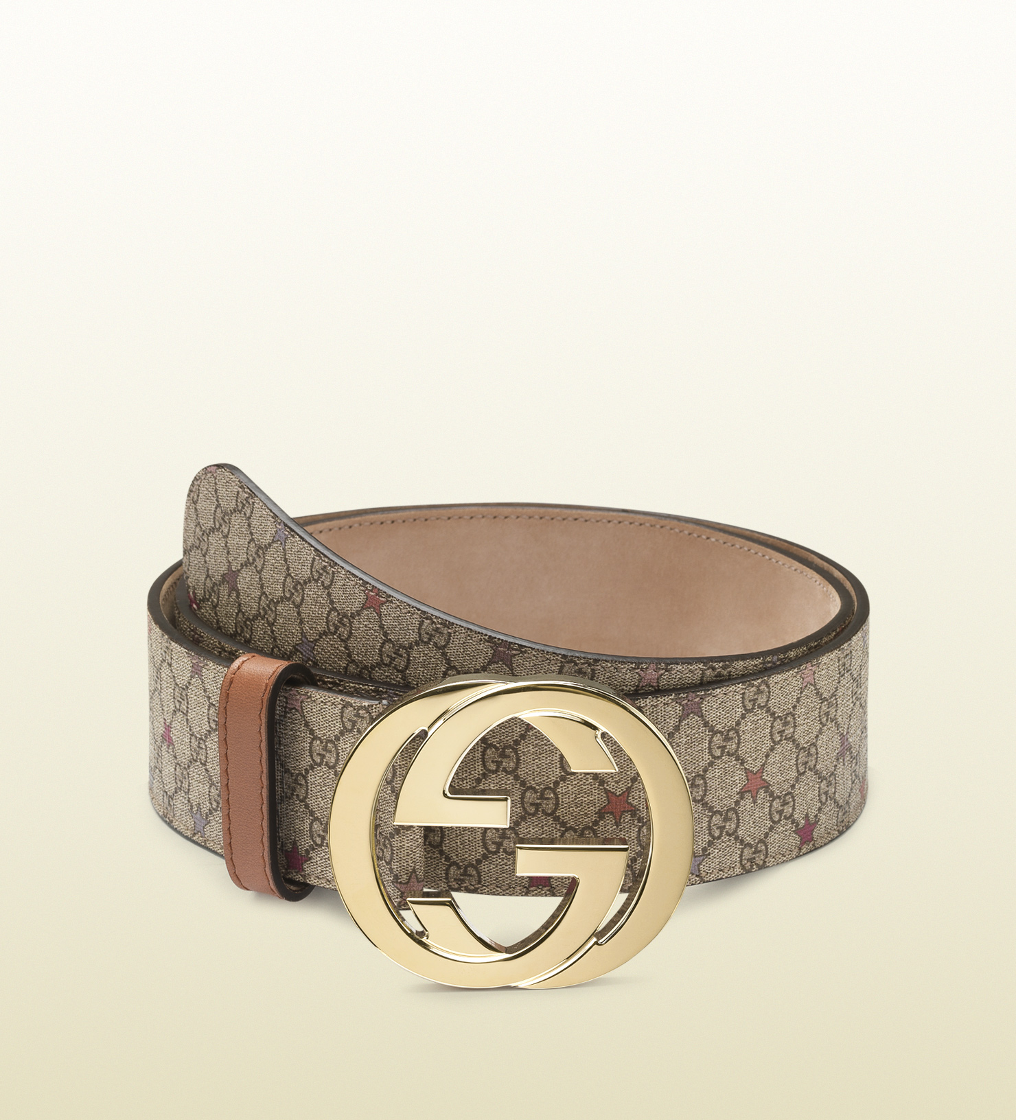 Gucci Supreme Canvas Belt with Interlocking G Buckle in Brown