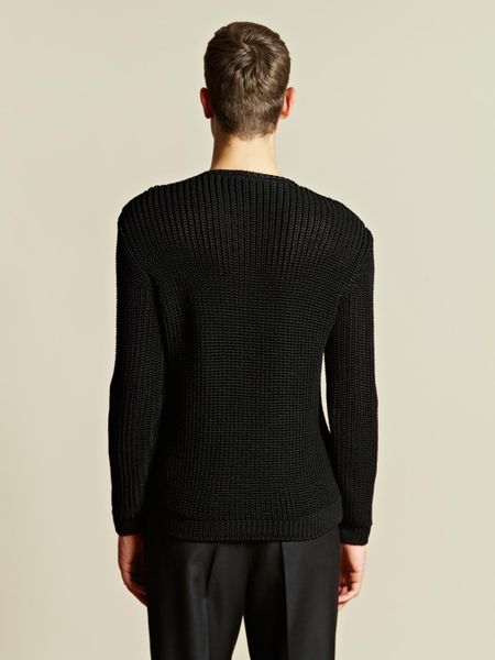 Jil Sander Jil Sander Mens Knit Anchor Sweater in Black for Men | Lyst
