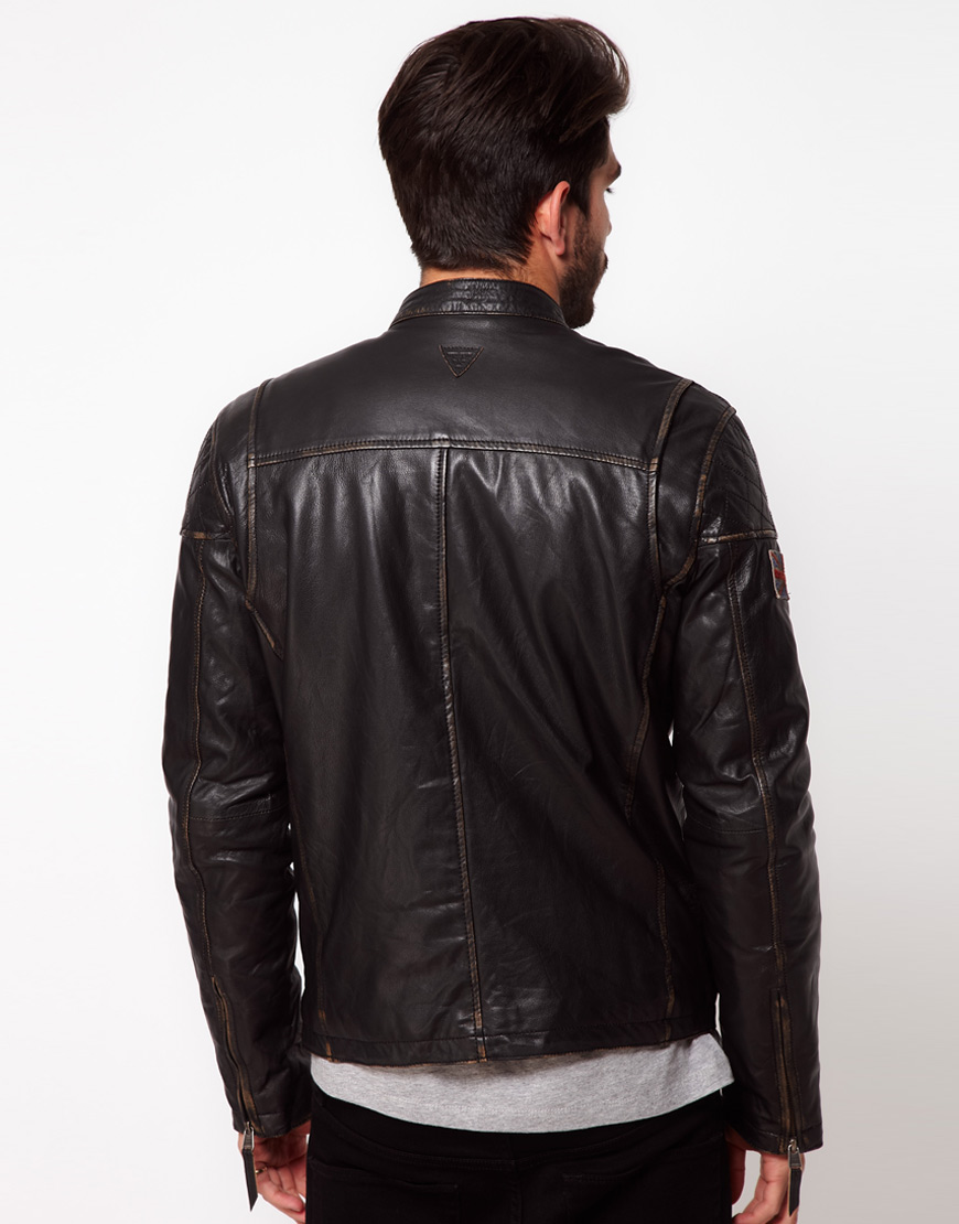 Lyst - Pepe Jeans Pepe Leather Biker Jacket in Black for Men