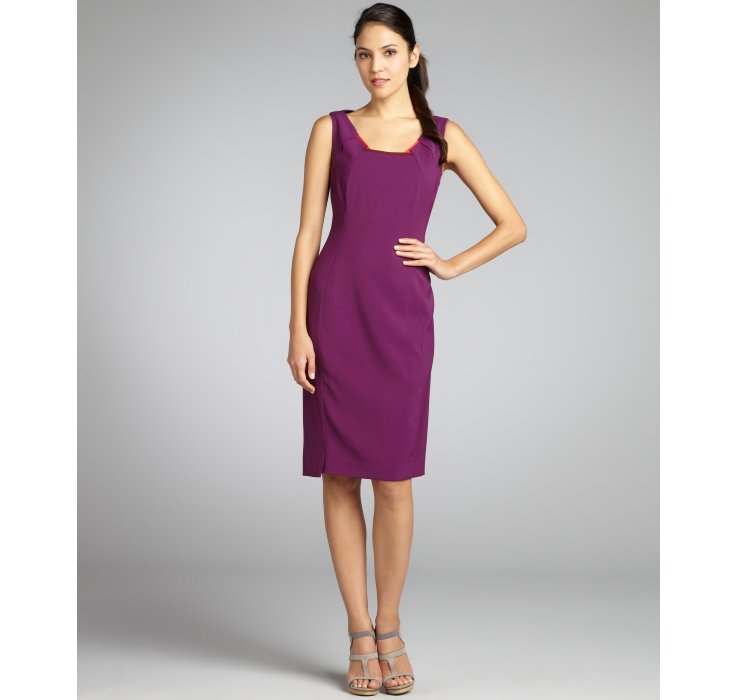 tahari purple dress