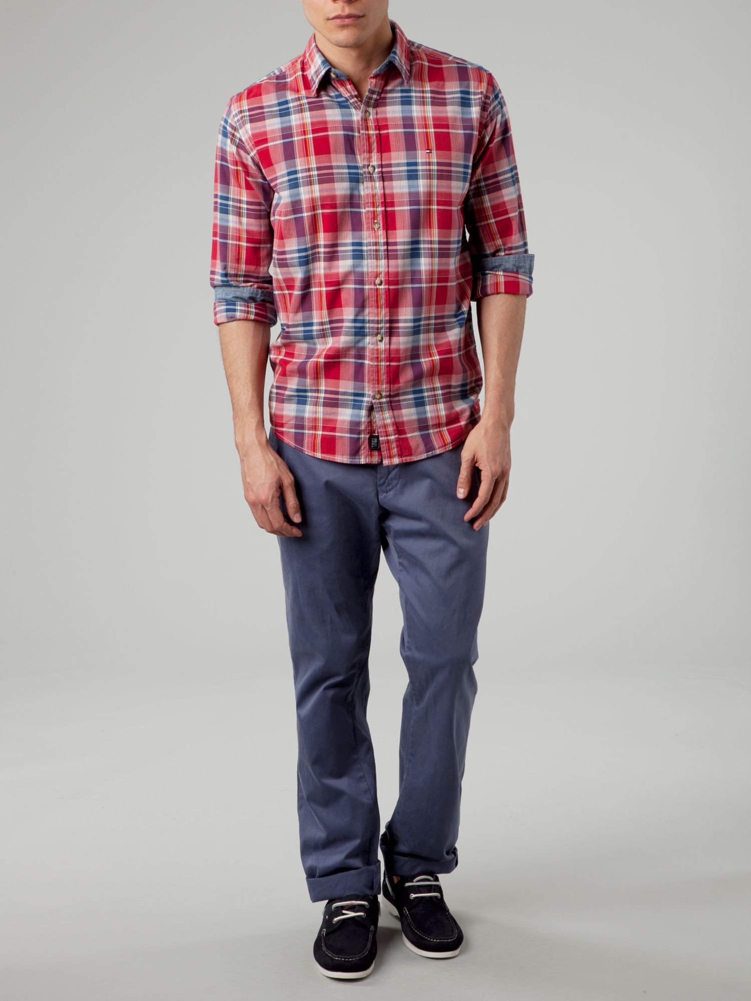 tommy hilfiger red shirt men