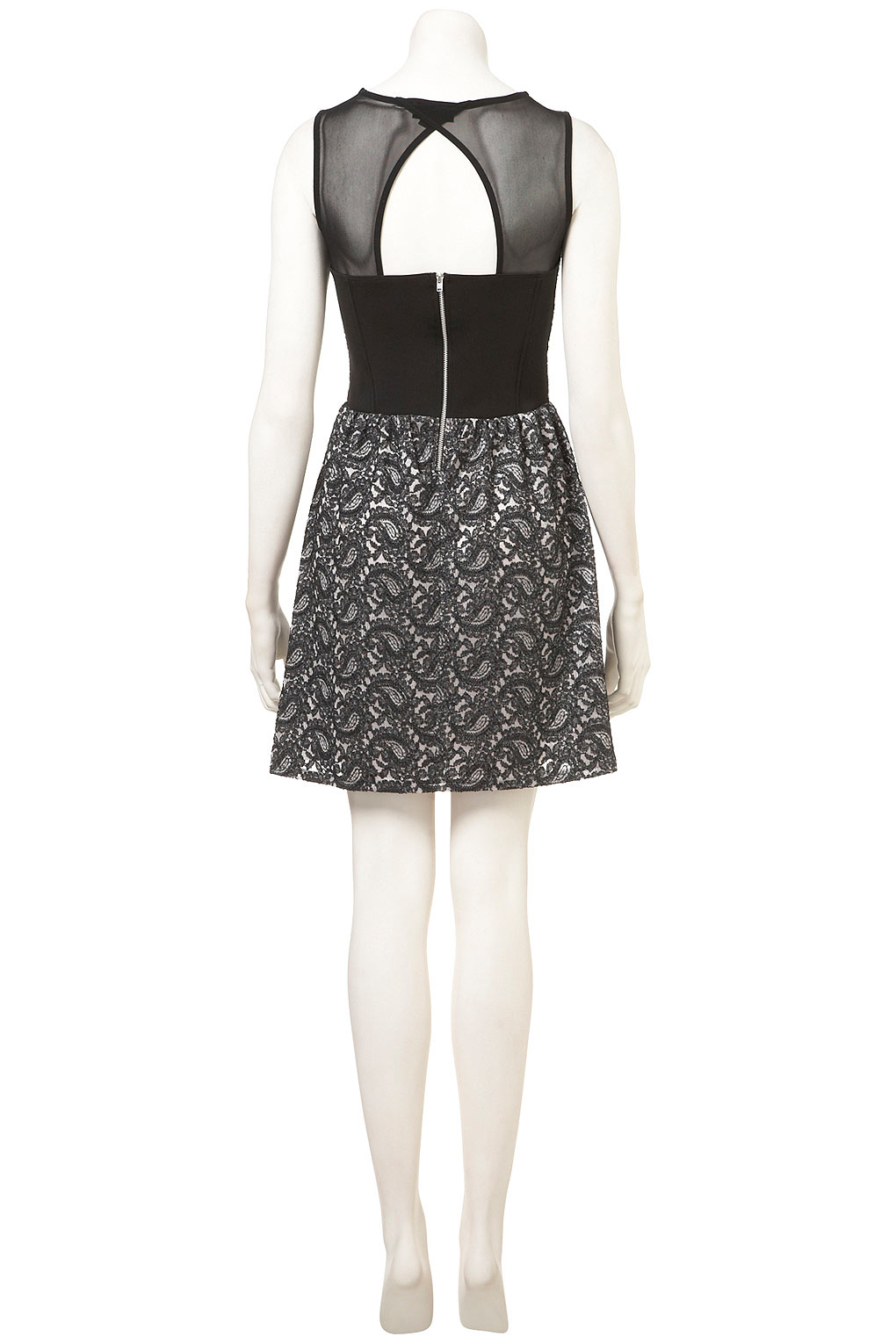 Lyst - Topshop Paisley Lace Mesh Top Tunic in Black