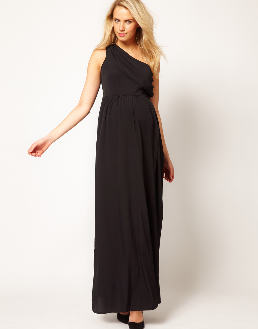 one shoulder maxi gown