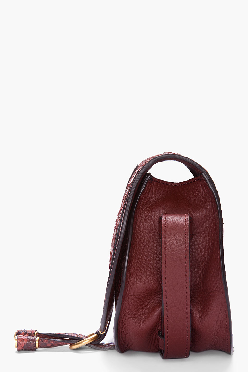 Chloé Burgundy Python Leather Marcie Bag in Red - Lyst