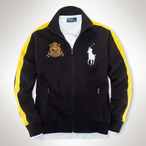 Polo Ralph Lauren Fleece Big Pony Track Jacket in Black for Men Lyst