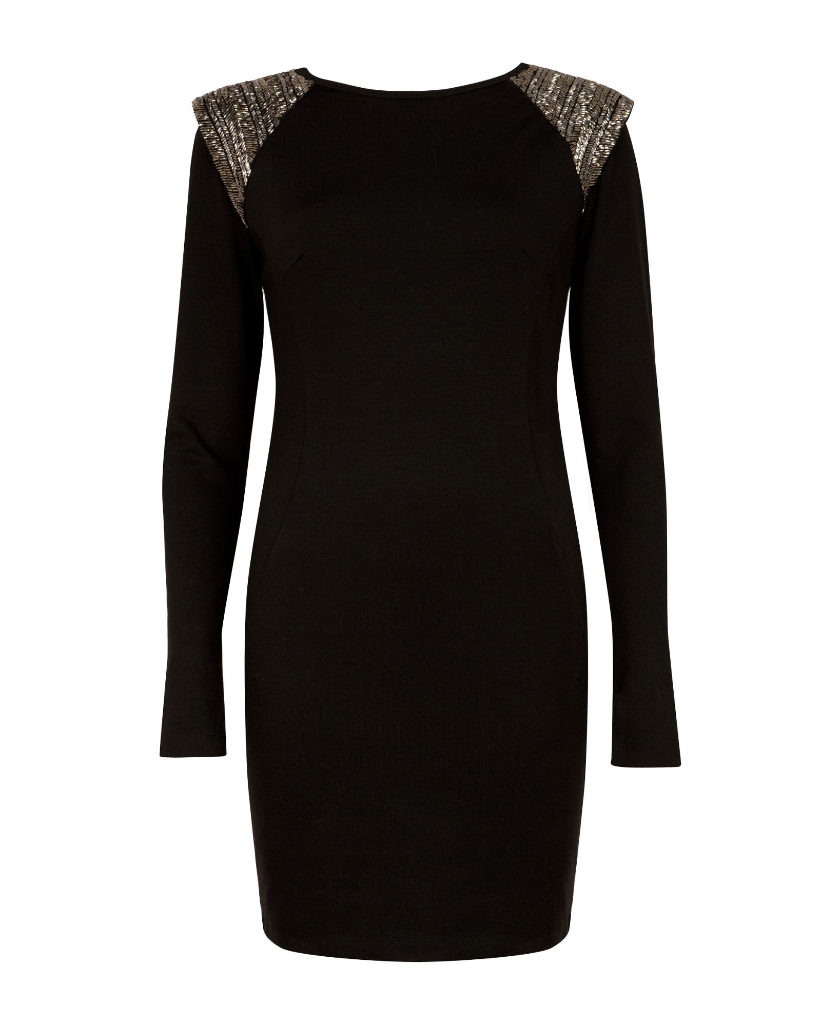 Ted Baker Aroa Sequin Shoulder Dress in Black | Lyst