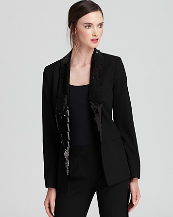 sequin lapel blazer