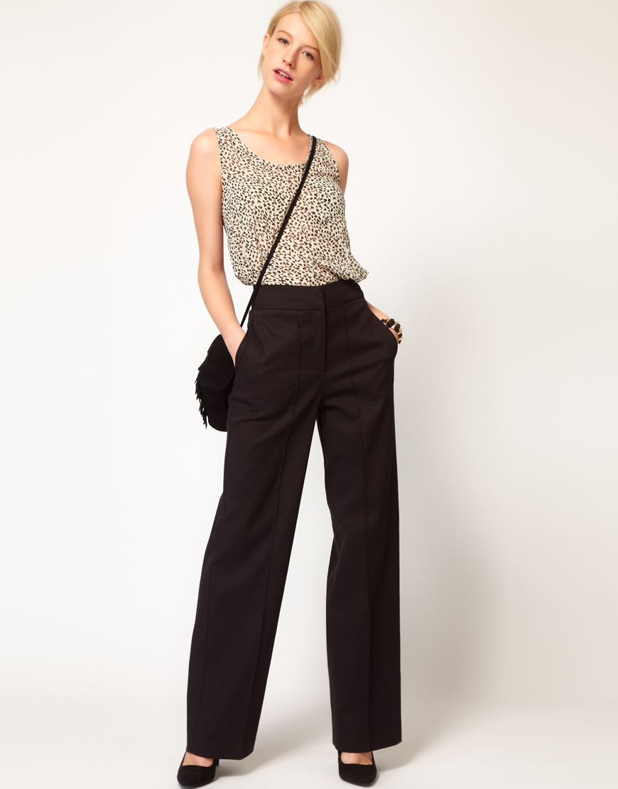 high rise black trousers