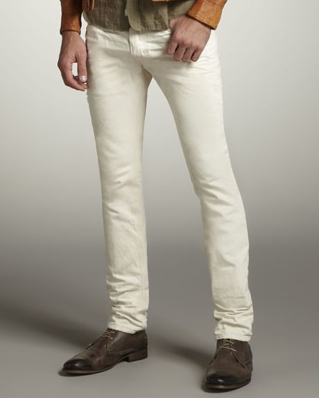 Diesel Thanaz Skinny White Jeans in White for Men | Lyst