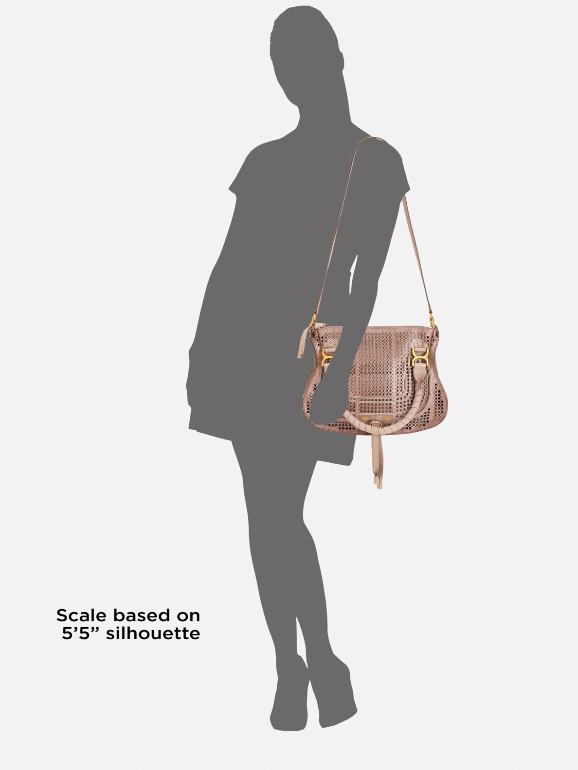 Chlo Marcie Perforated Snake Embossed Leather Shoulder Bag in ...