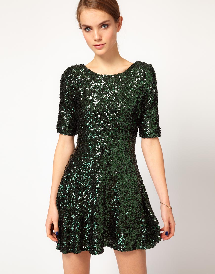 French Connection Sequin Skater Dress