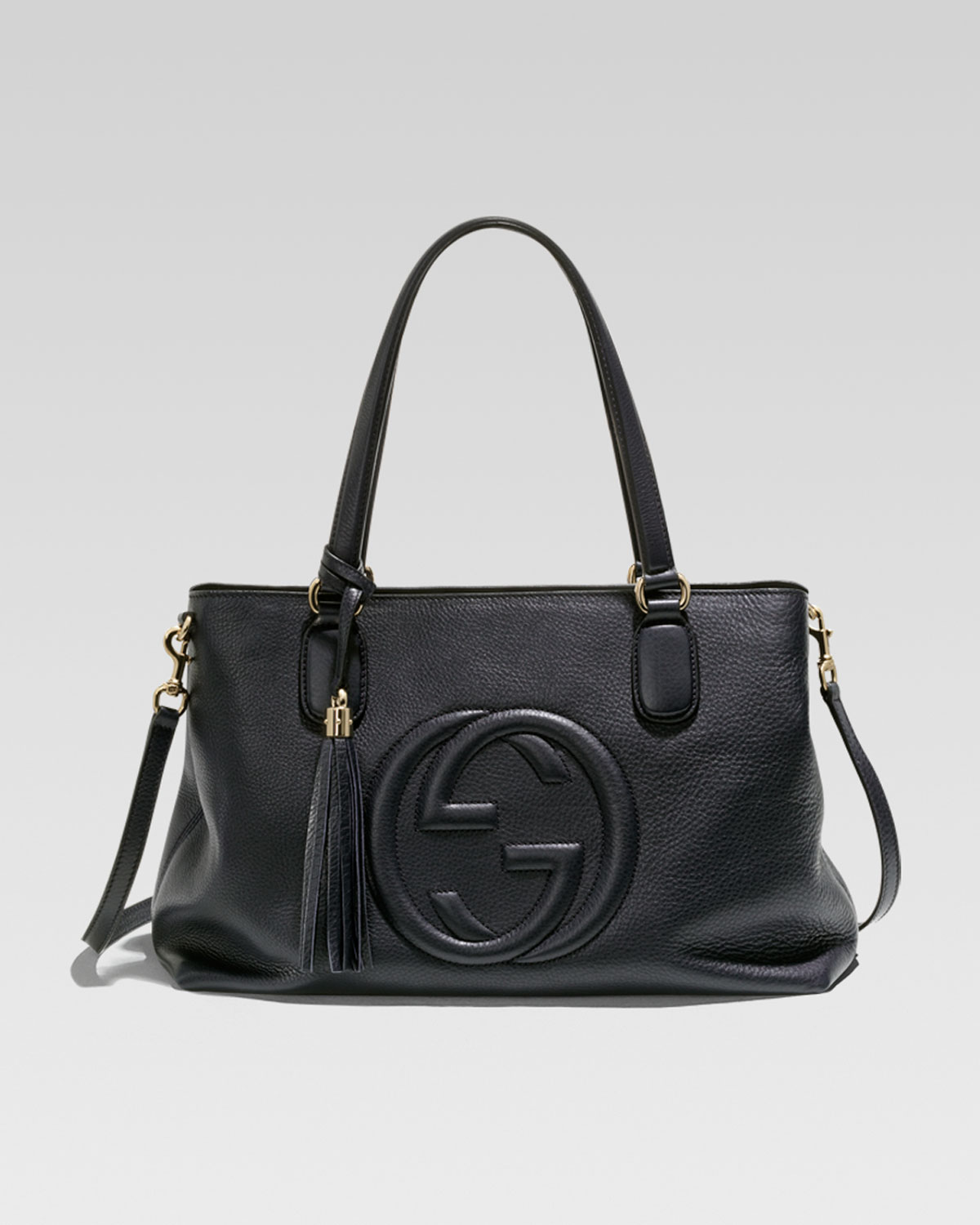 Gucci Soho Black Leather Working Tote - Lyst