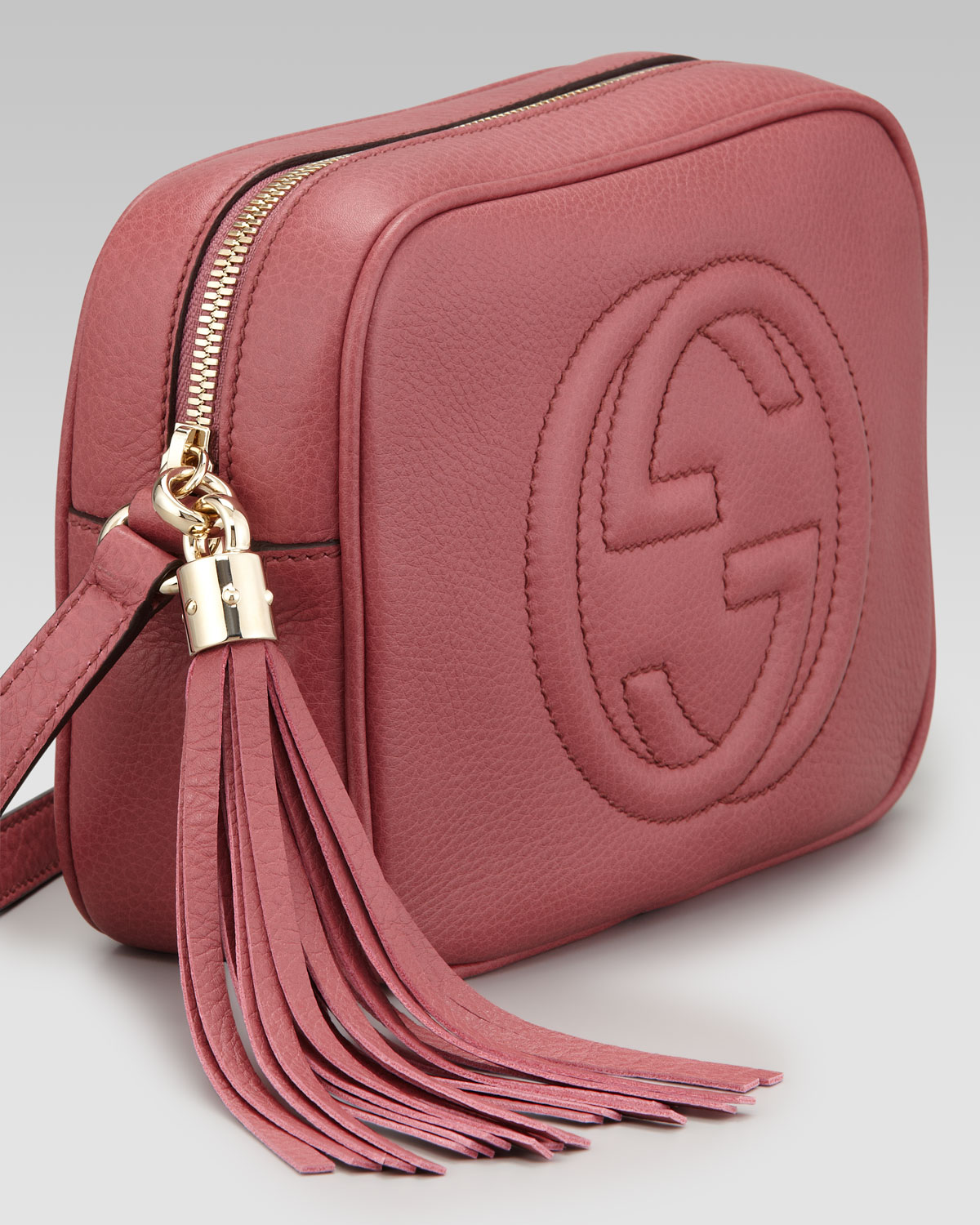 Lyst - Gucci Soho Dark Pink Leather Disco Bag in Pink