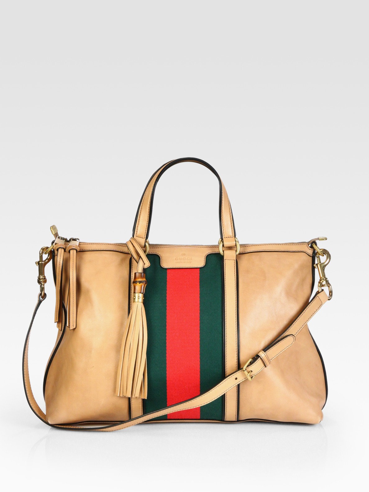 Gucci Rania Leather Top Handle Bag in Brown (sand) | Lyst