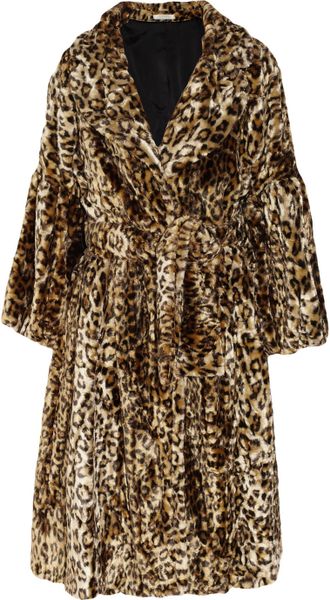 Nina Ricci Leopardprint Faux Fur Coat in Animal (leopard) | Lyst