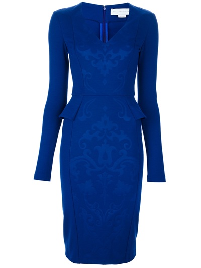 Stella Mccartney Peplum Jacquard Dress in Blue (midnight) | Lyst