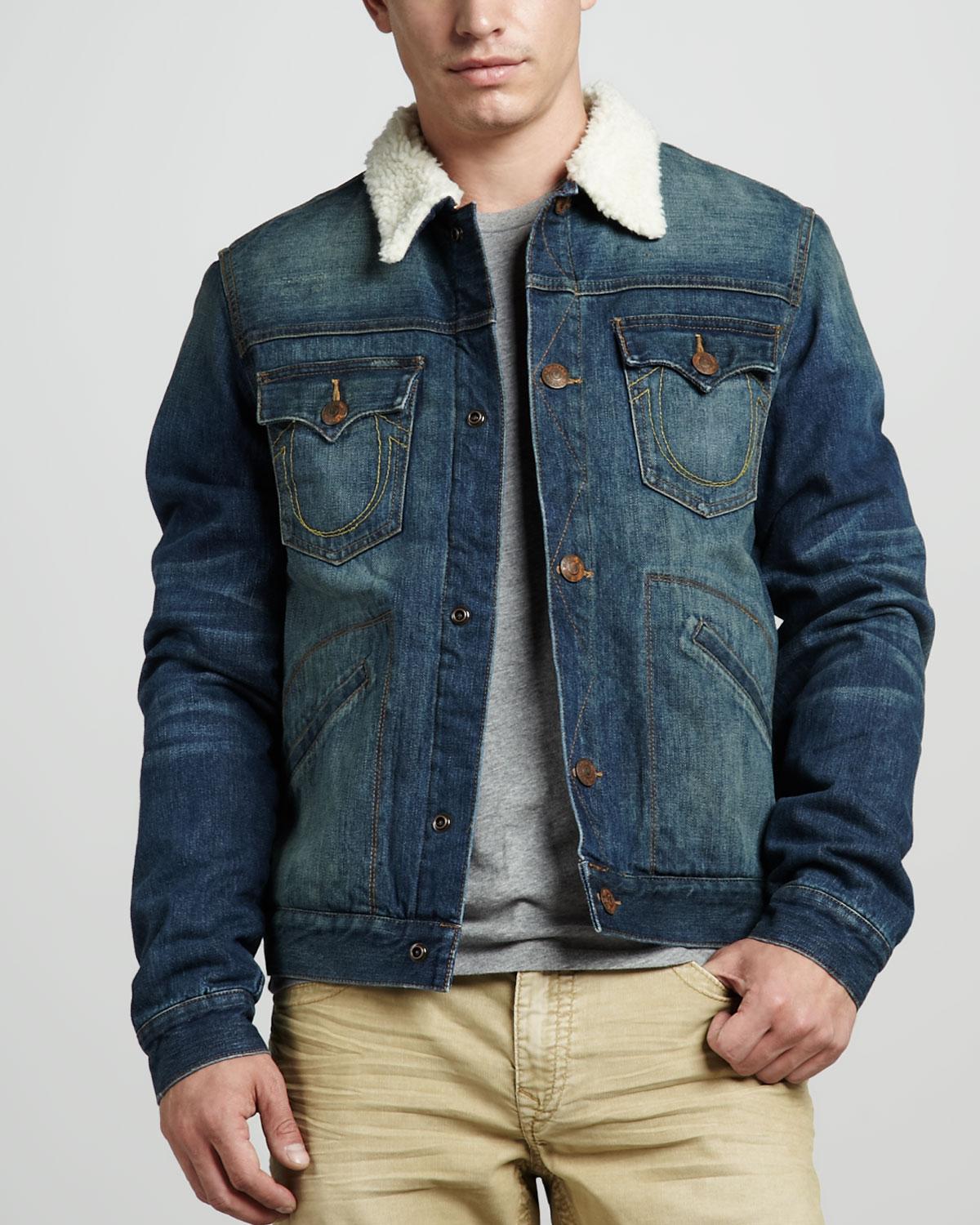 True religion jean jacket with fur Clearance