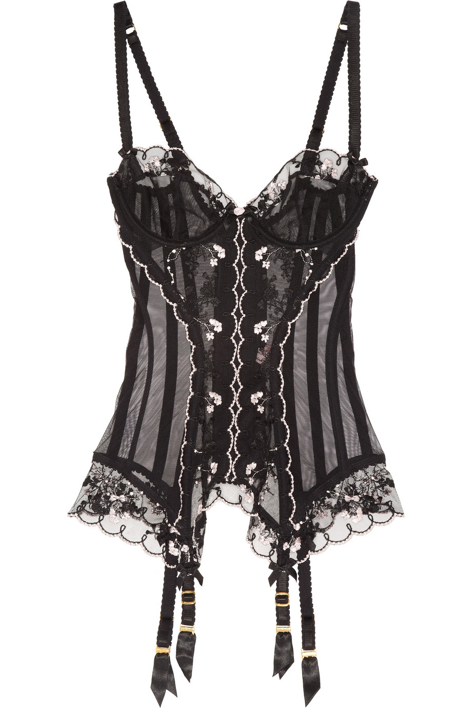 Agent Provocateur Caisey Embroidered Tulle Basque in Black - Lyst