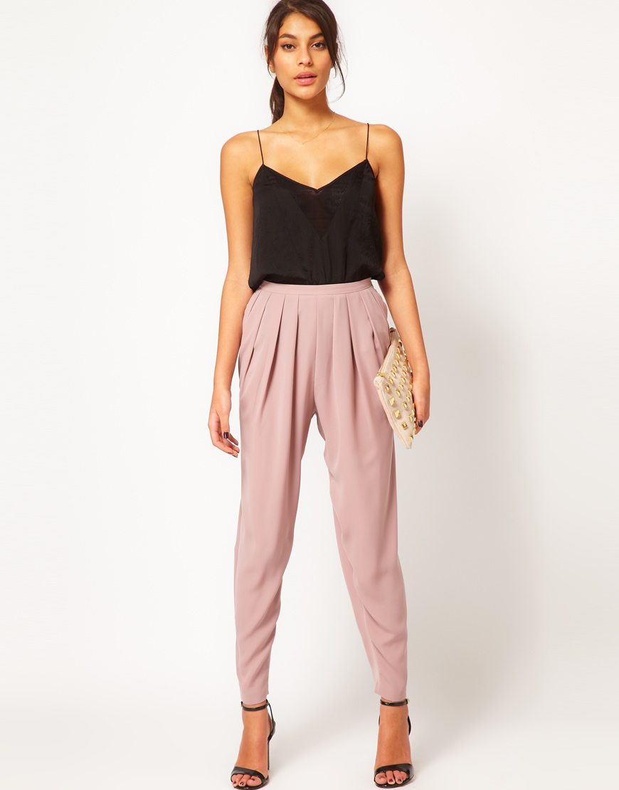 Lyst - Asos Collection High Waisted Peg Trouser in Pink