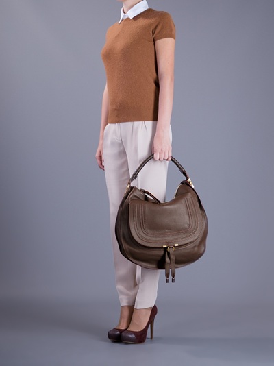 Chlo Marcie Hobo Bag in Brown | Lyst
