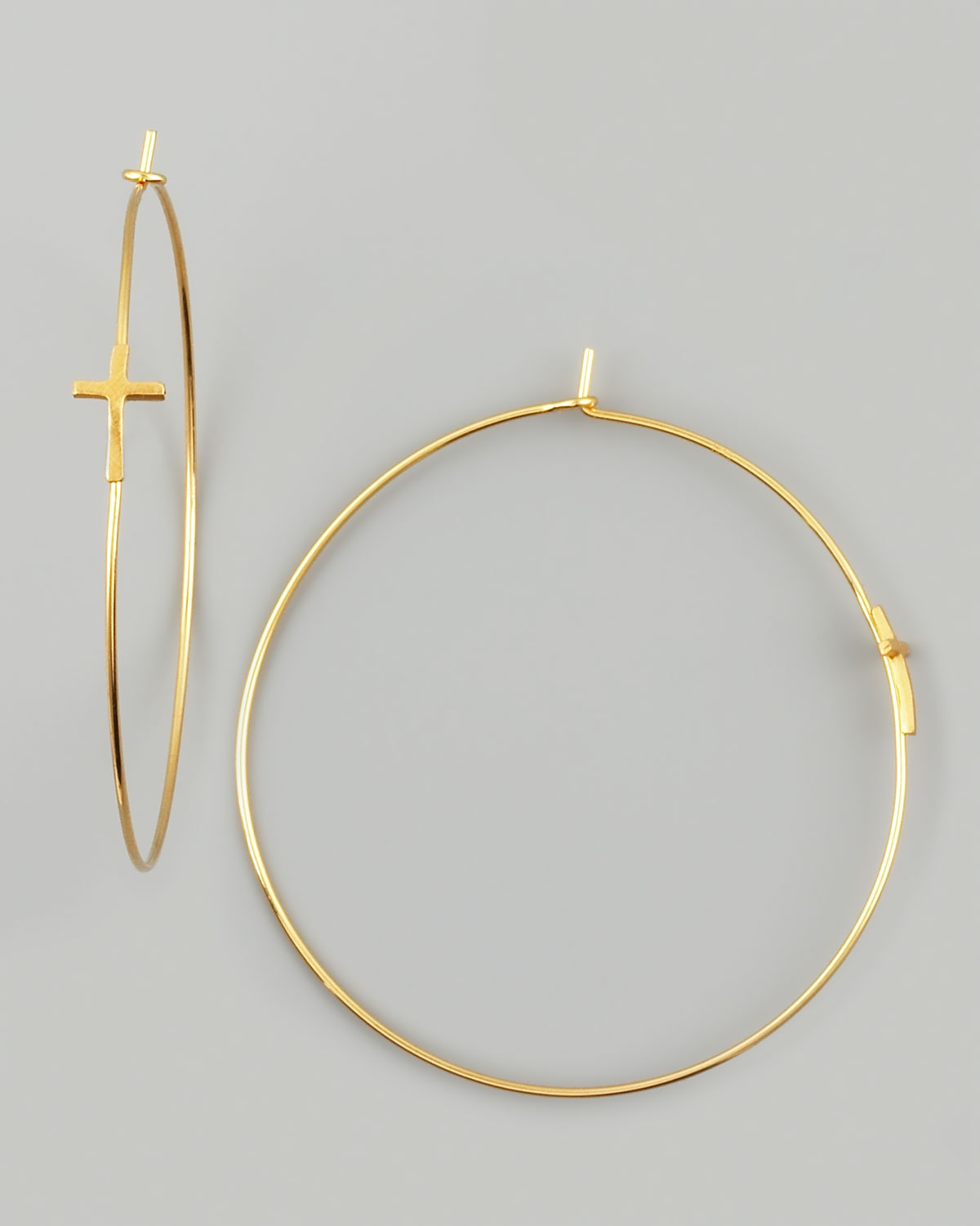 Lyst Dogeared Gold Cross Hoop Earrings In Metallic Gallery Previously Sold At Neiman Marcus Women S Gold Hoop Earrings