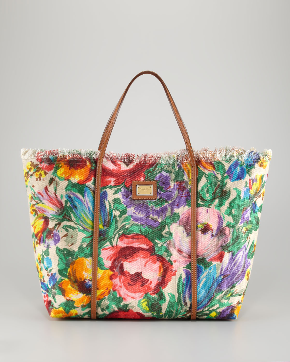 Lyst - Dolce & Gabbana Miss Escape Floral Canvas Tote Bag