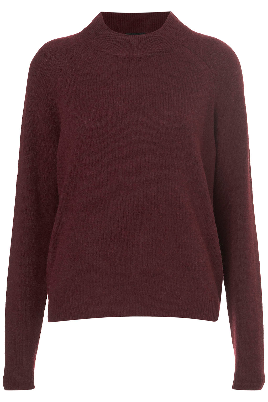 Topshop Knitted Zip High Neck Jumper in Red | Lyst