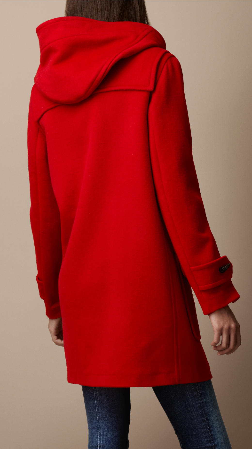 Burberry Wool Duffle Coat in Red | Lyst UK