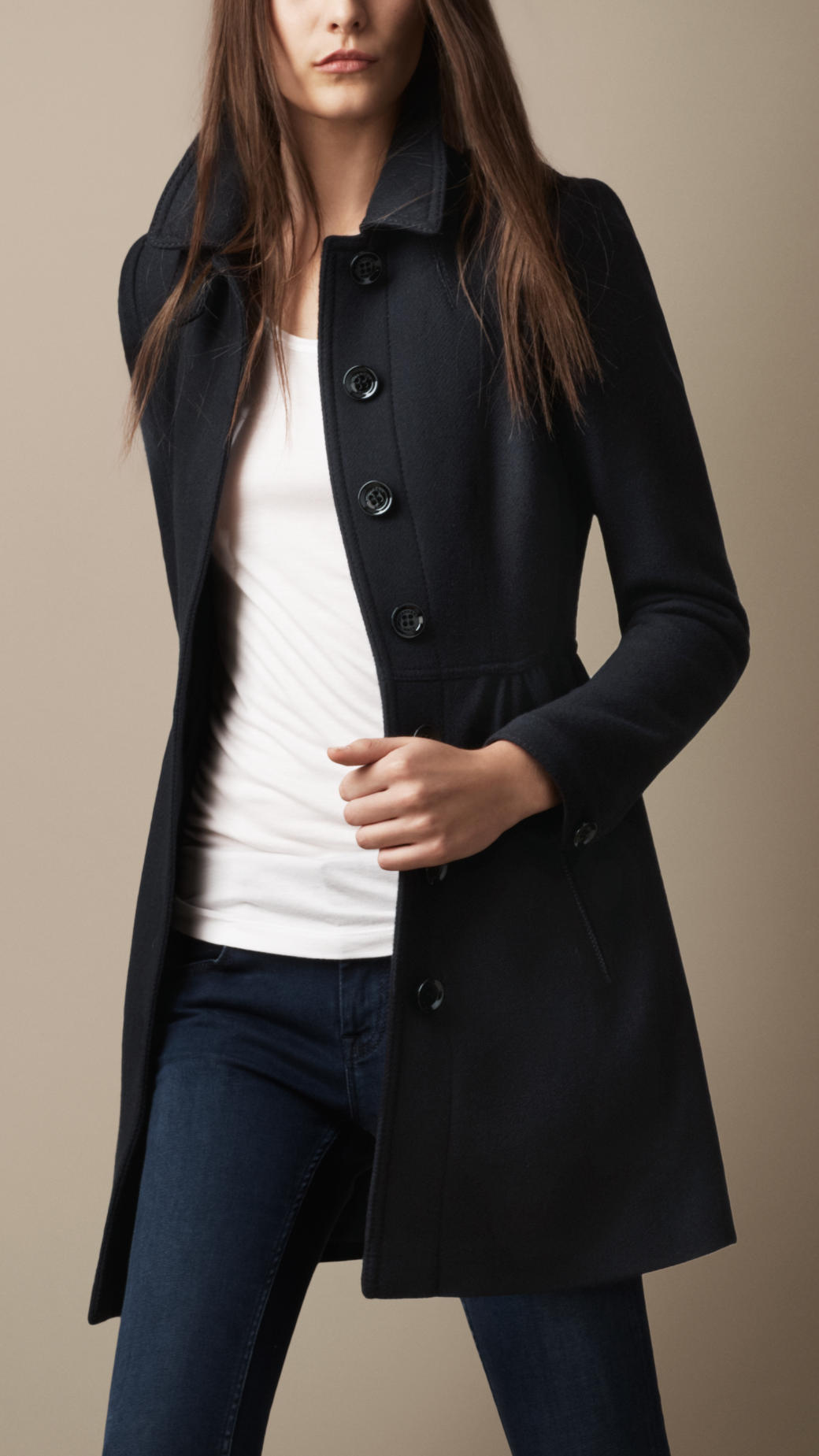 navy women's dress coat
