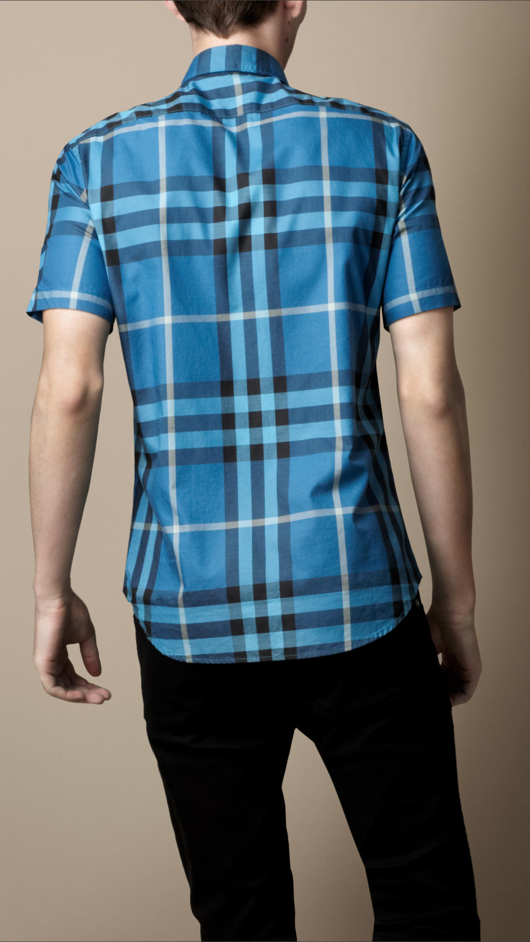 Burberry Brit Short Sleeve Check Shirt in Blue for Men | Lyst