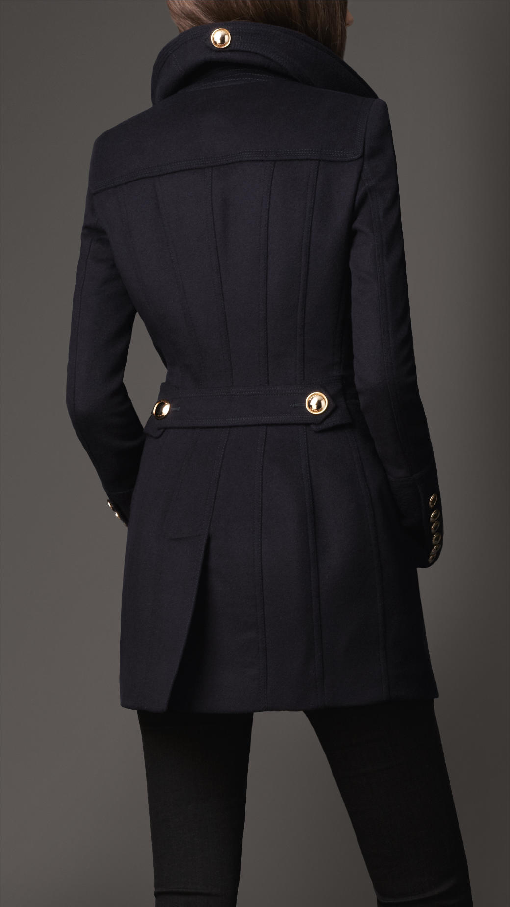 Lyst - Burberry Wool Cashmere Pea Coat in Blue