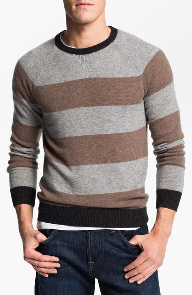 1901 Stripe Cashmere Sweater in Brown for Men (brown/athletic heather ...
