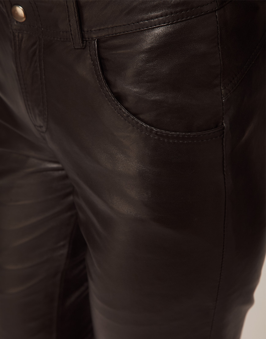 Lyst - Asos Leather Trousers in Black