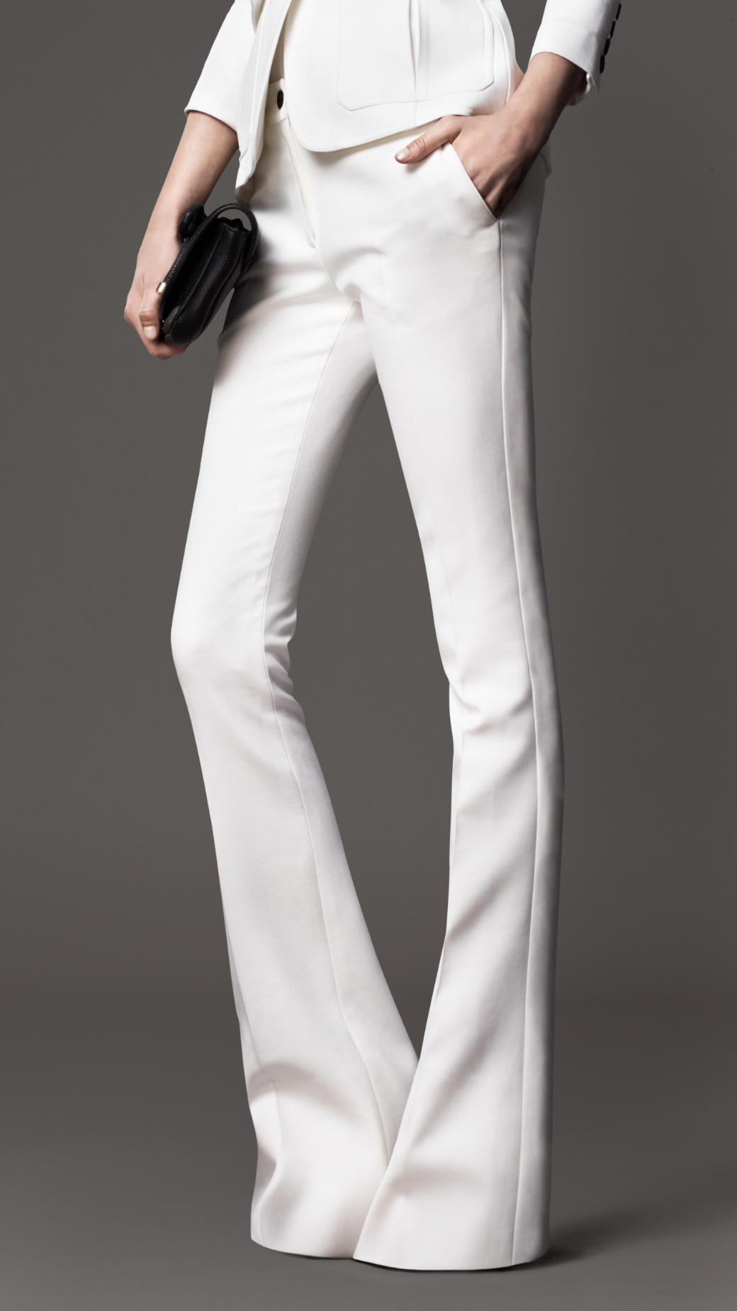 Lyst - Burberry Tailored Flared Trousers in White