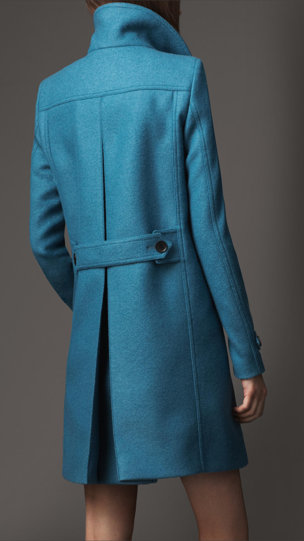 Lyst - Burberry Wool A-Line Coat in Blue