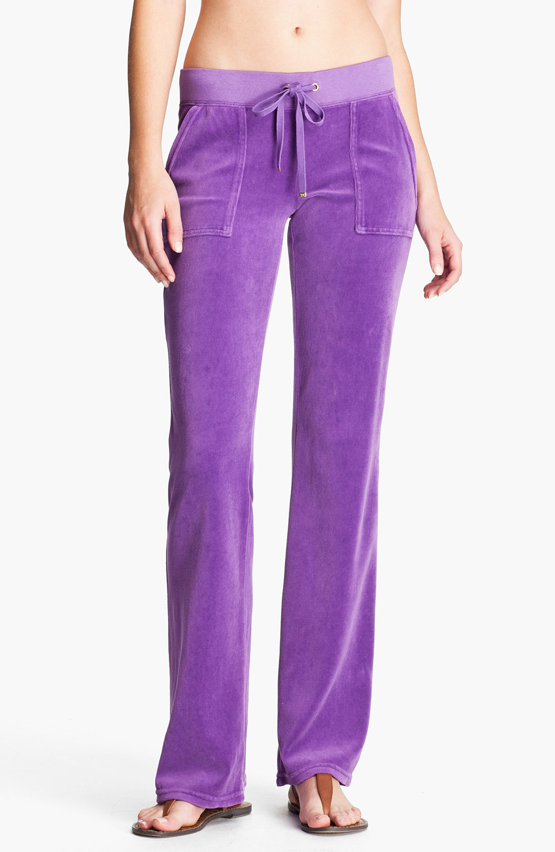 Juicy Couture Velour Snap Pocket Pants in Purple | Lyst