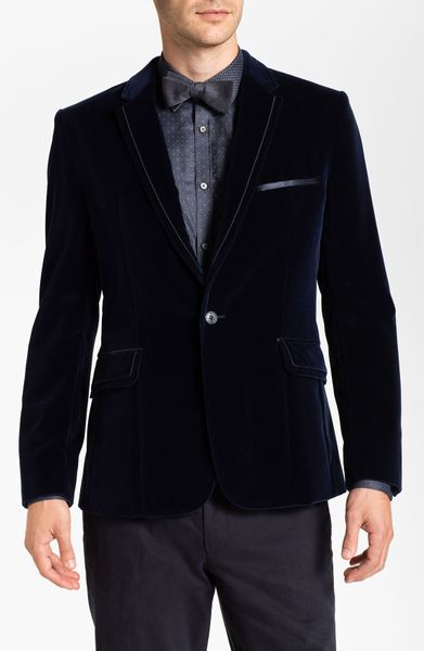 Ted Baker Trim Fit Velvet Dinner Jacket in Blue for Men (navy) | Lyst