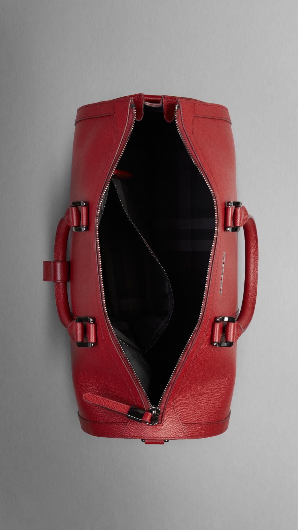 red leather holdall