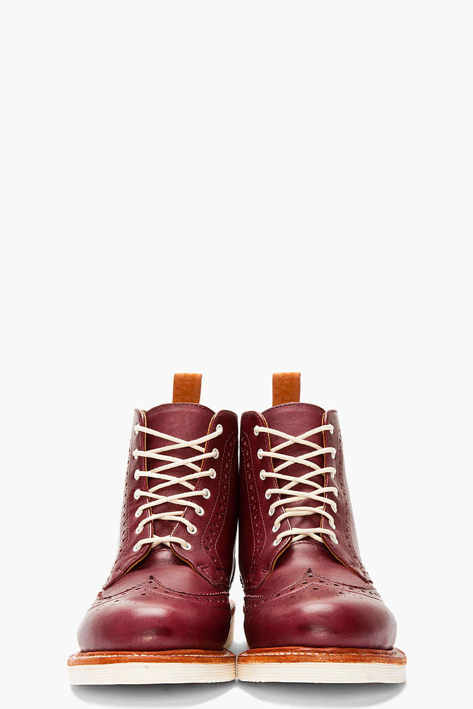 Dr. Martens Burgundy Leather Bentley Wingtip Brogue Boots in Red | Lyst