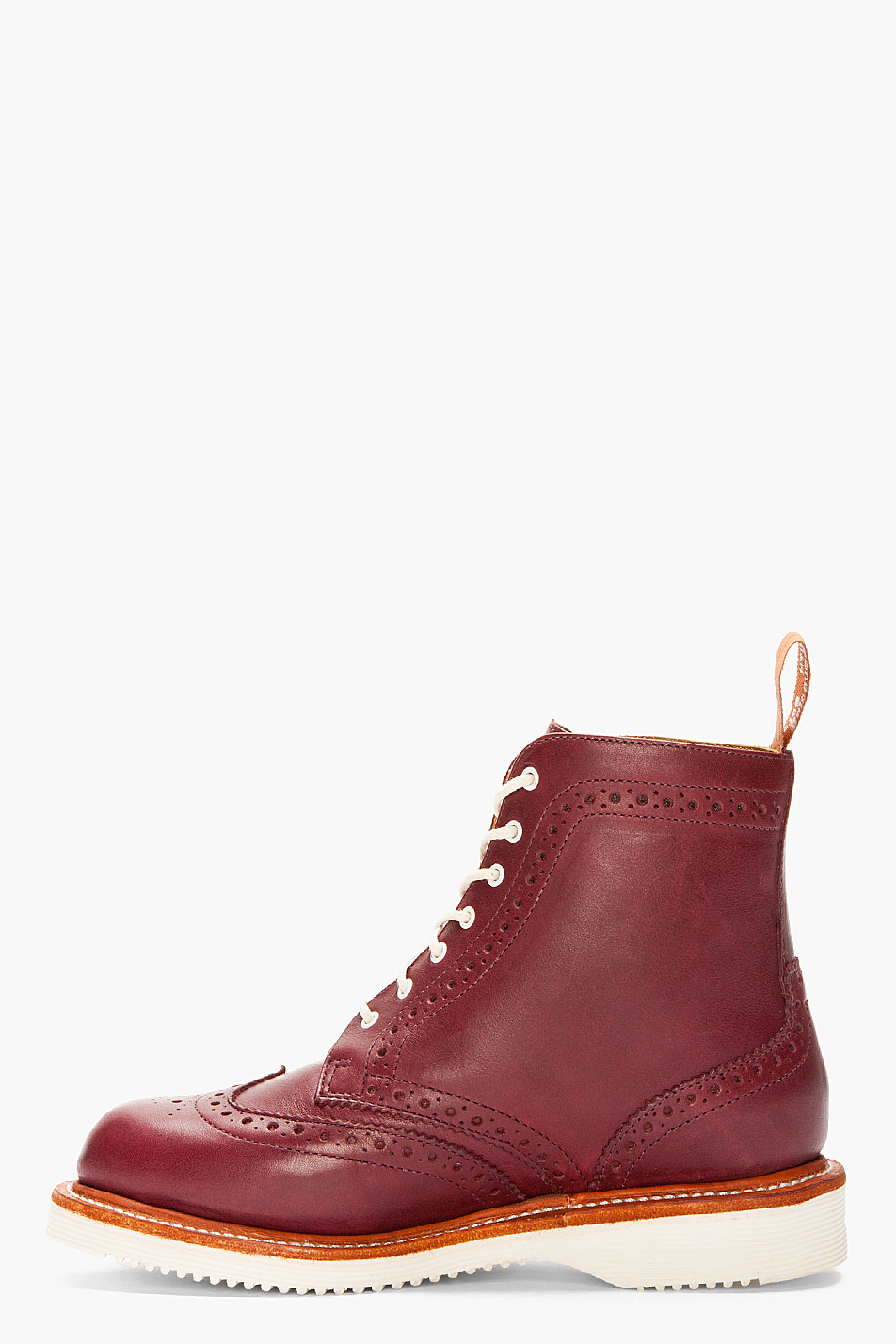 Dr. Martens Burgundy Leather Bentley Wingtip Brogue Boots in Red - Lyst