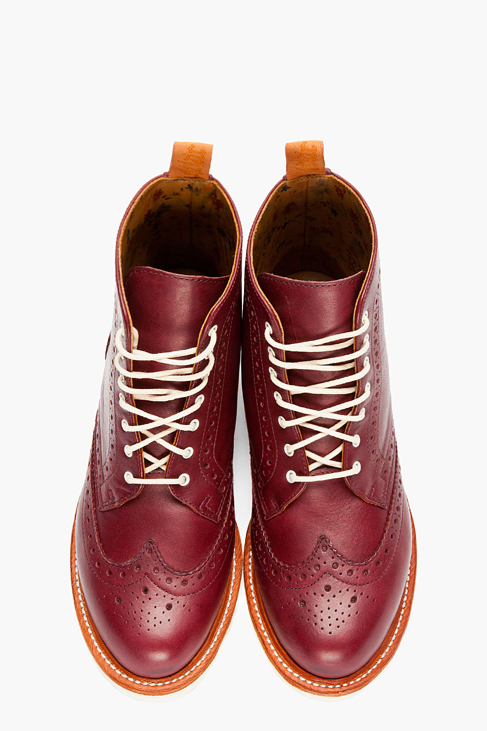Dr. Martens Burgundy Leather Bentley Wingtip Brogue Boots in Red | Lyst