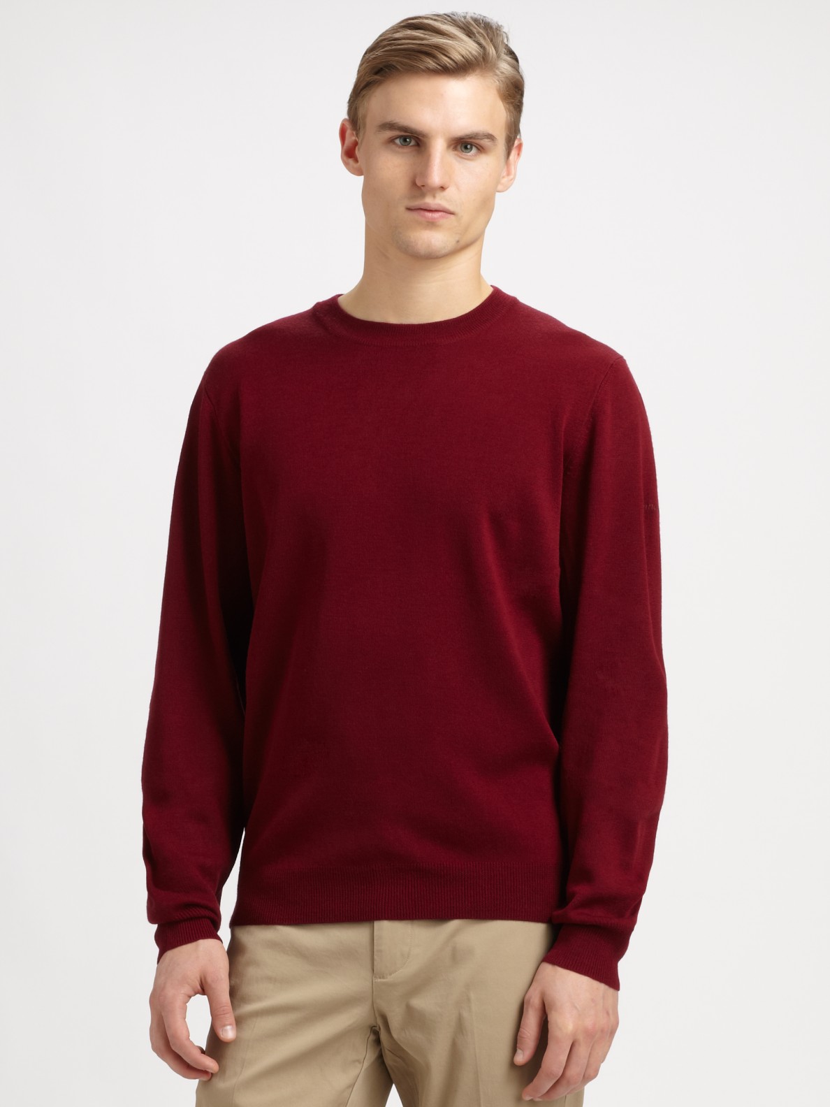 Façonnable Crew Neck Sweater in Red for Men | Lyst