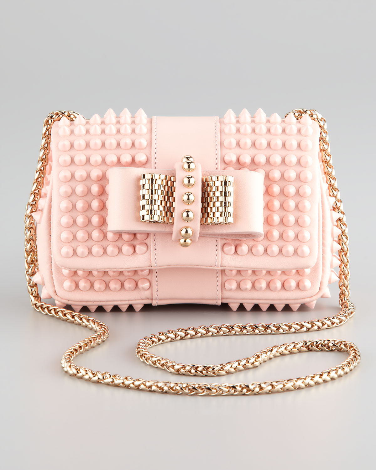 mens white christian louboutin - Christian louboutin Sweet Charity Mini Spiked Shoulder Bag Pink in ...