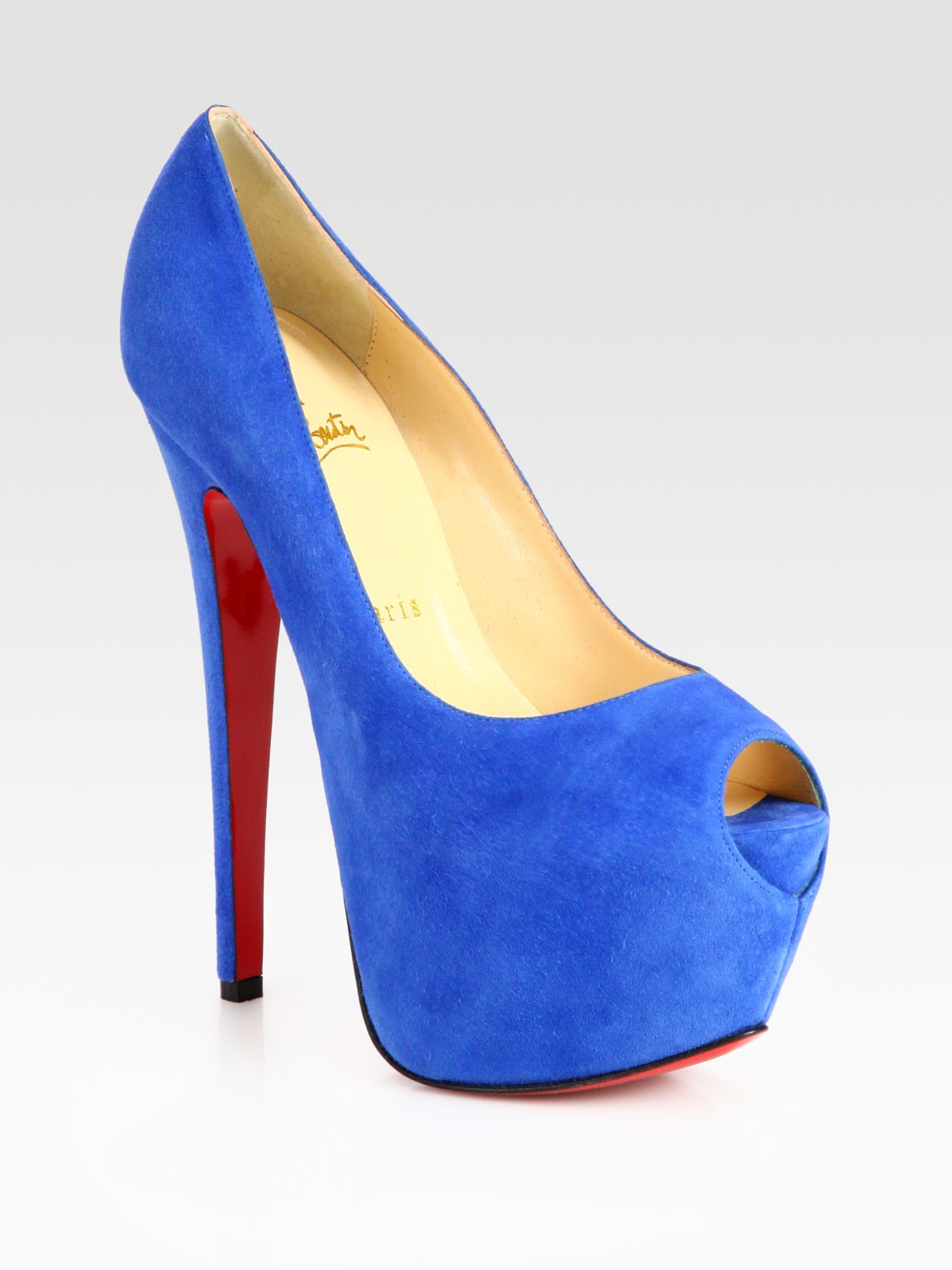 light blue platform pumps